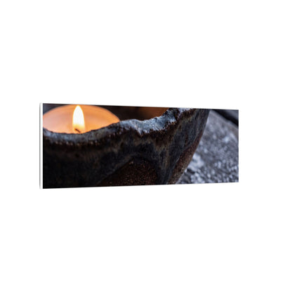 Atmospheric Ceramic Bowl Canvas Art - Moody Minimal Dark Japandi