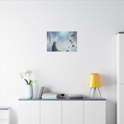Zen Wisteria in Moonlight | Ukiyo E Inspired Canvas Art
