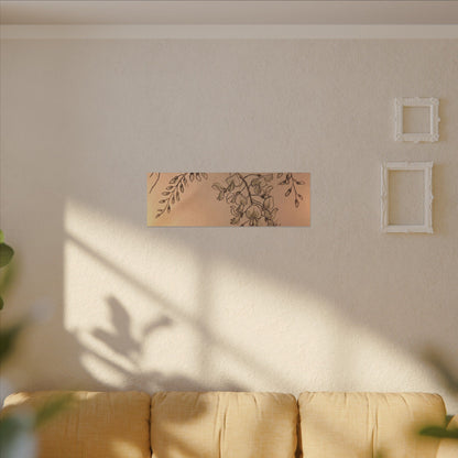 Japandi Wisteria in Candlelight | Minimal Line Canvas Art