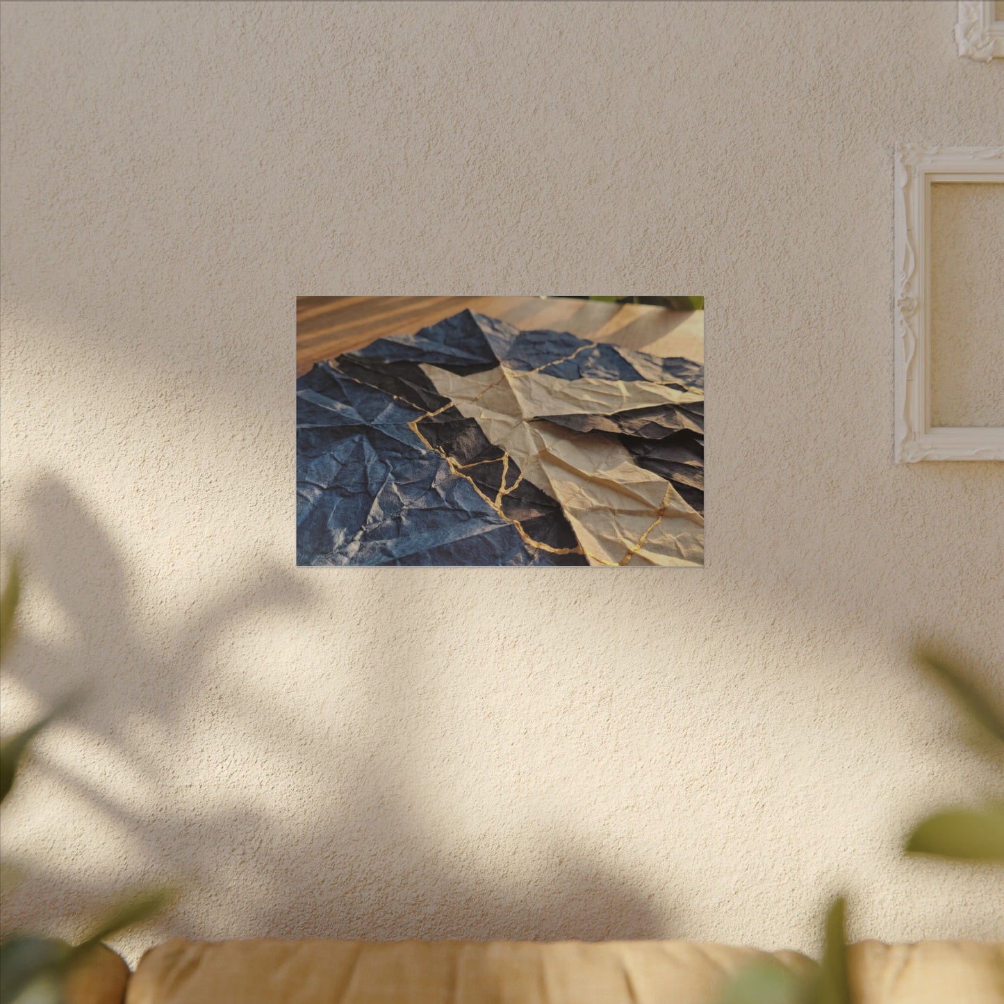 Golden Hour Paper Fold Canvas Art - Kintsugi Ma