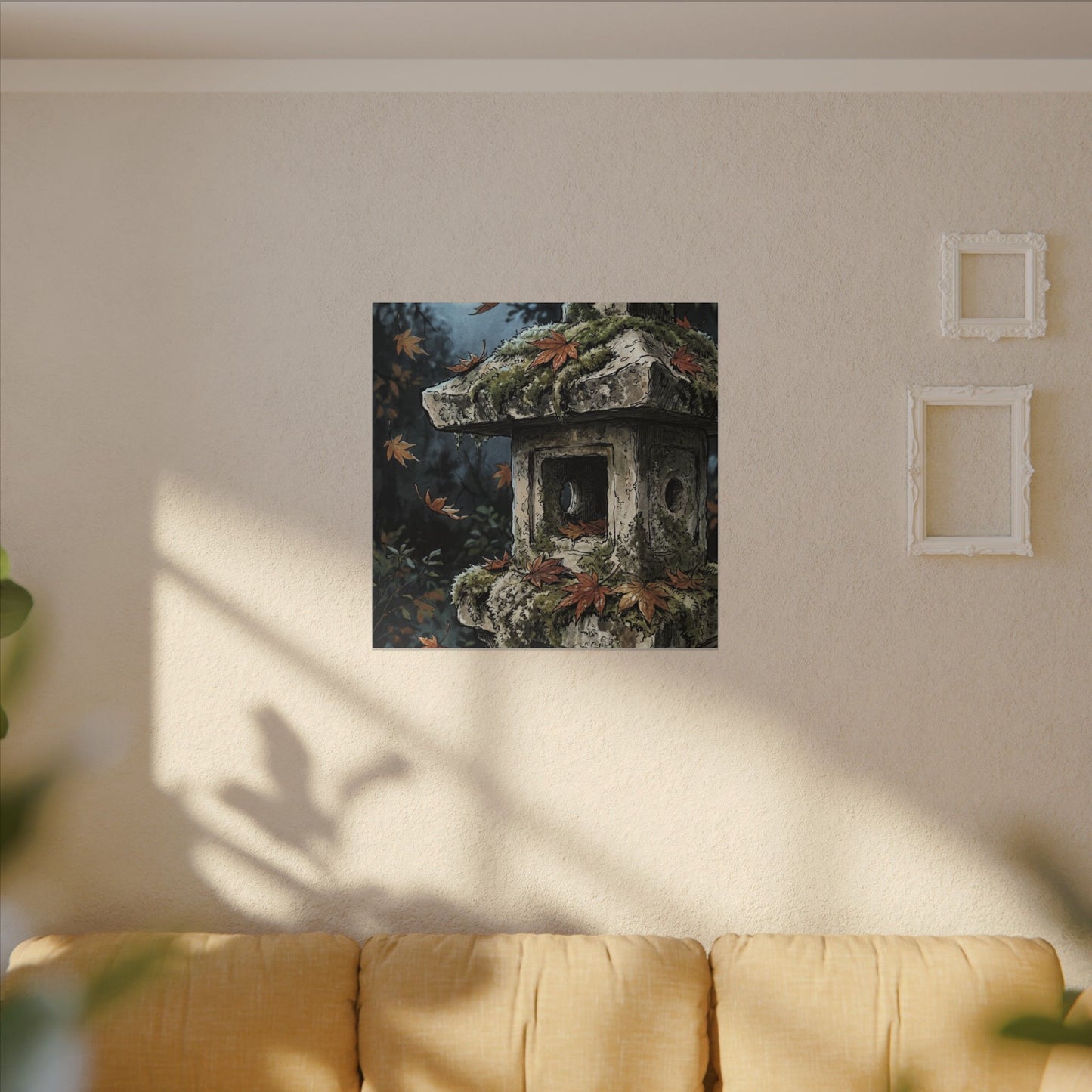 Shibui Stone Lantern Canvas Art - Japandi Minimal Line