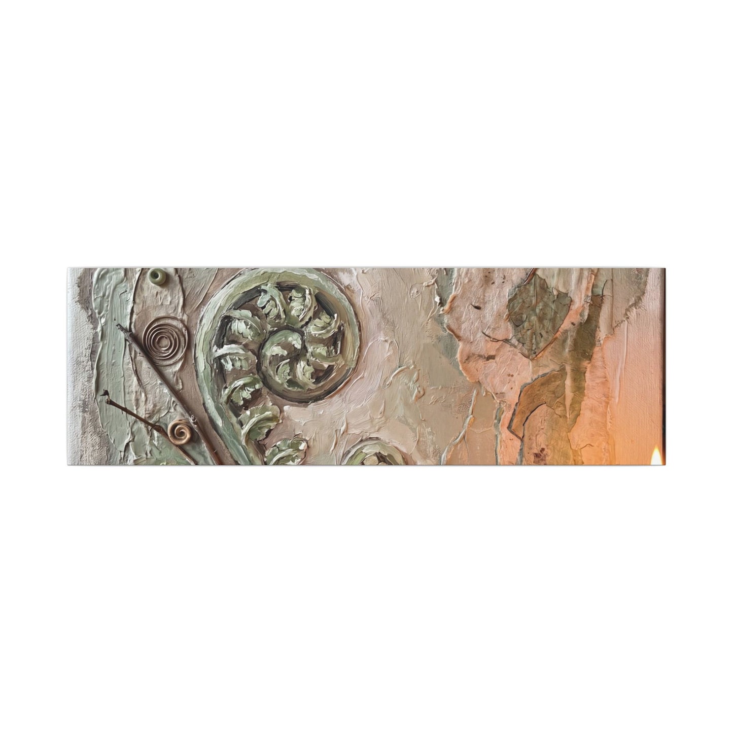 Datsuzoku Fern Unfurling Canvas Art - Japandi Texture