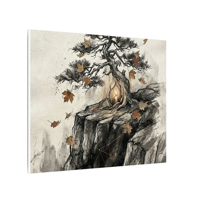 Pine Tree Autumn Canvas Art | Japandi Earthy Design