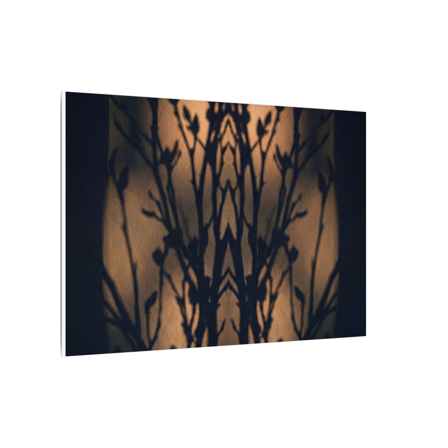 Dark Japandi Shadow Play in Golden Hour | Shadow Zen Canvas Art