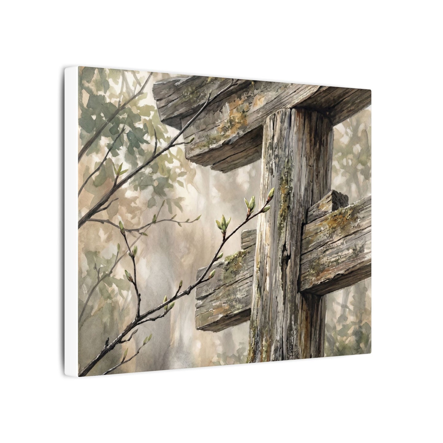 Torii Gate Spring Canvas Art | Japandi Neutral Design