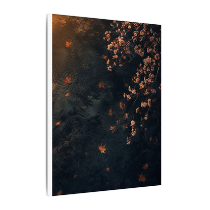Golden Hour Cherry Blossom Canvas Art - Dark Japandi Kanso