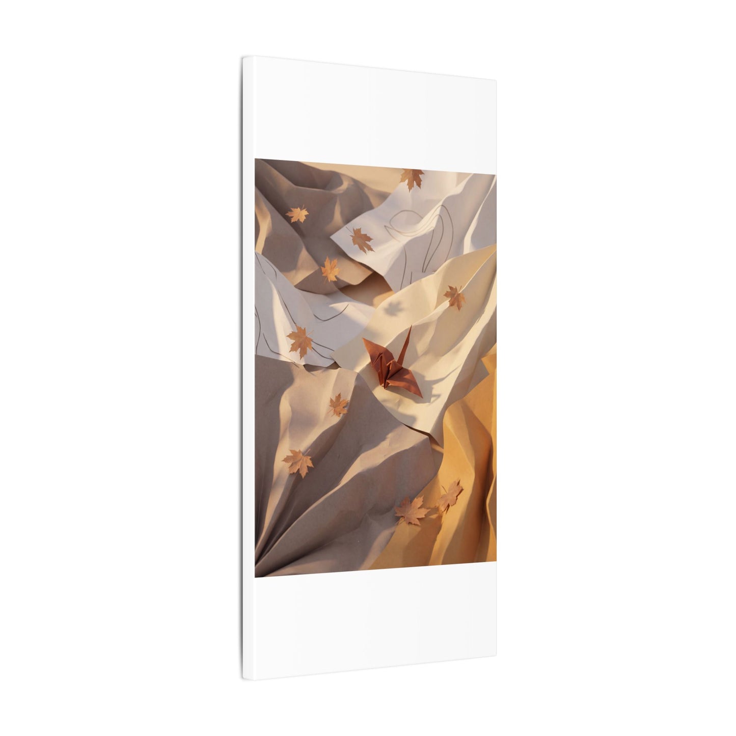 Autumn Paper Fold Minimal Line Canvas Art | Cozy Decor