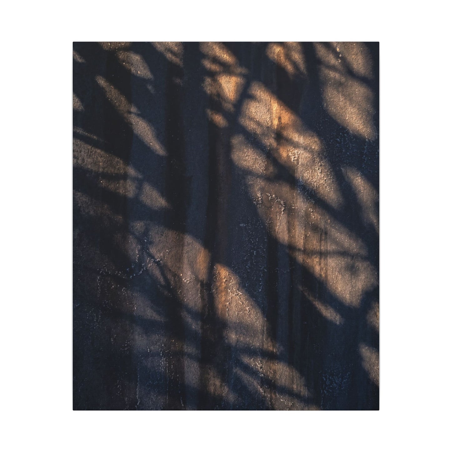 Dark Japandi Shadow Play in Golden Hour | Shadow Zen Canvas Art