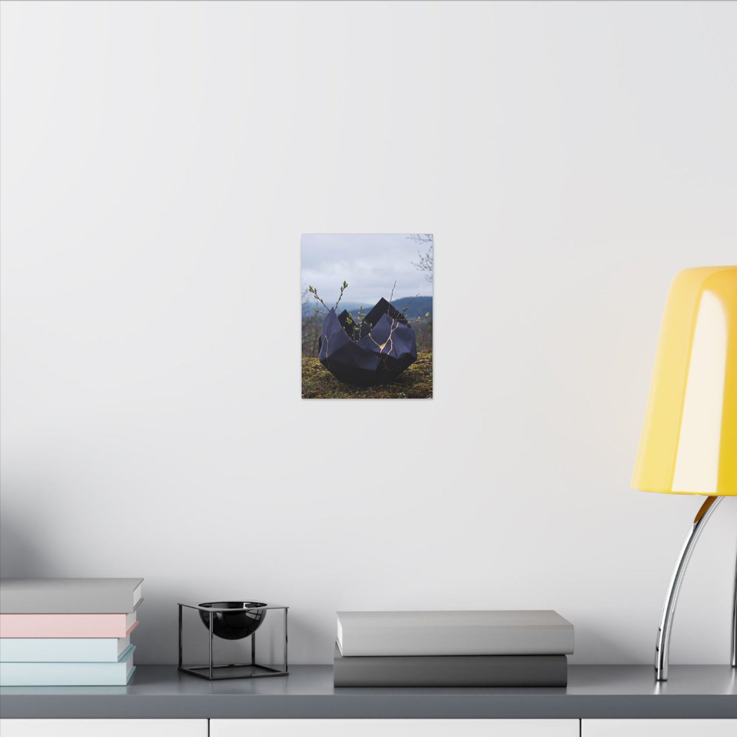 Paper Fold Canvas Art | Spring Kintsugi Gold Repair Art