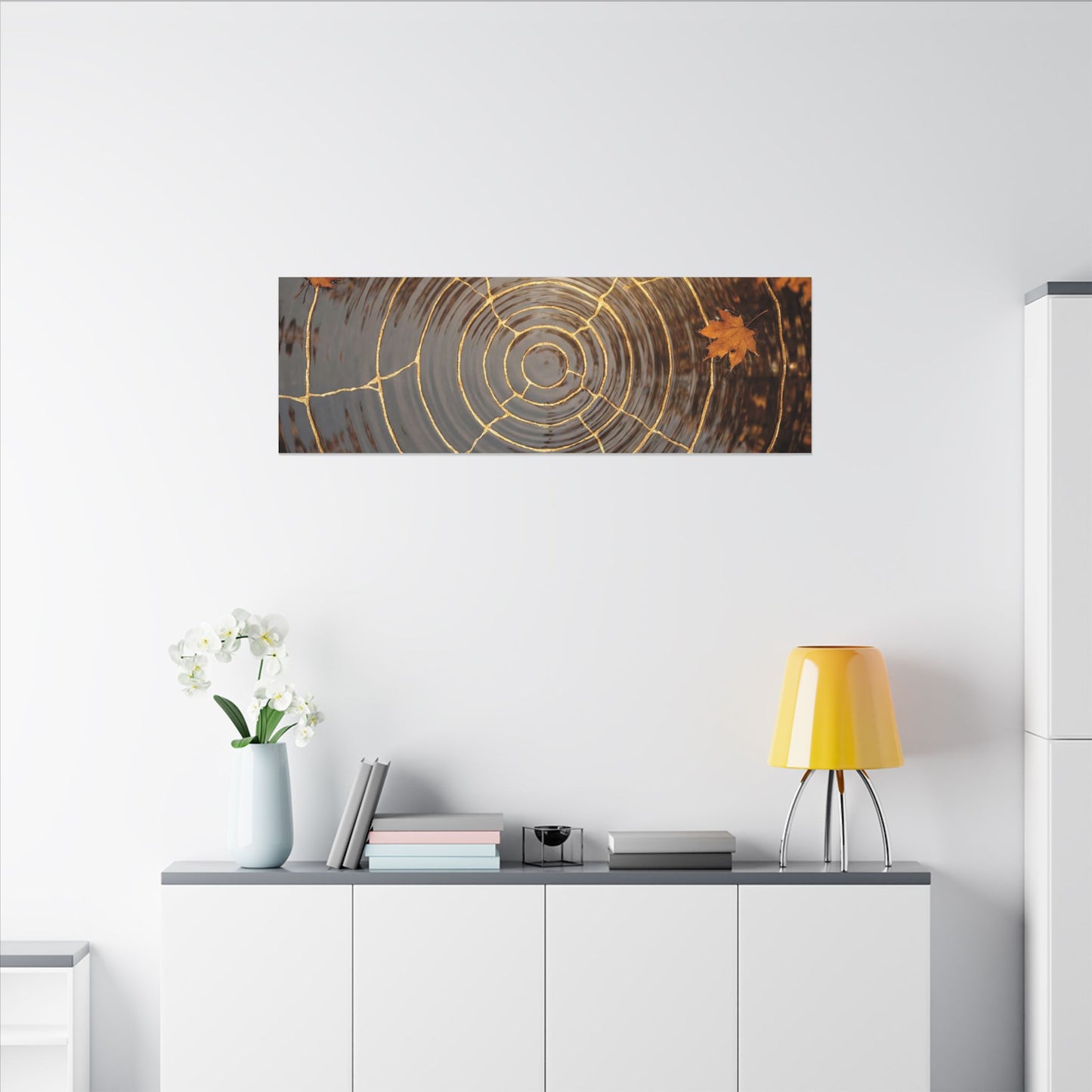 Artful Water Ripple Canvas Art - Gold Vein Kintsugi