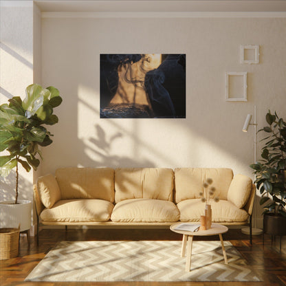 Incense Smoke Canvas Art | Winter Dark Japandi Shadow Zen Art