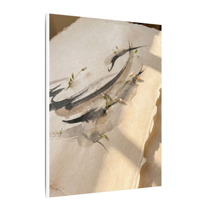 Ink Brushstroke Watercolor Canvas Art | Neutral Japandi Art