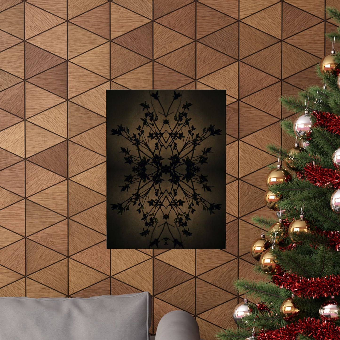 Shadow Play Wall Art Print | Spring Dark Japandi Shadow Zen Art