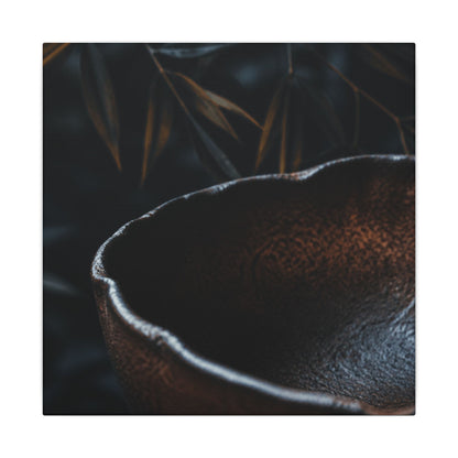 Luxurious Ceramic Bowl Canvas Art - Shadow Zen Dark Japandi