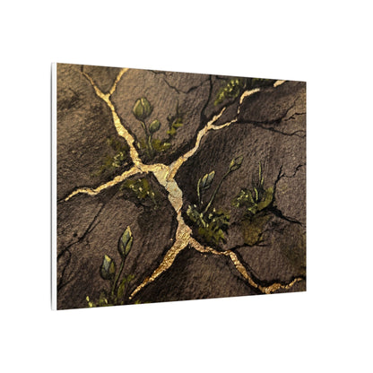 Spring Cracked Earth Charcoal Ink Canvas Art | Luxurious Decor
