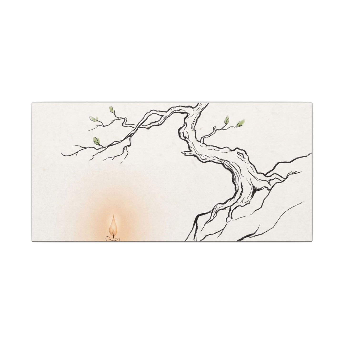 Candlelight Pine Tree Canvas Art - Japandi Shibui