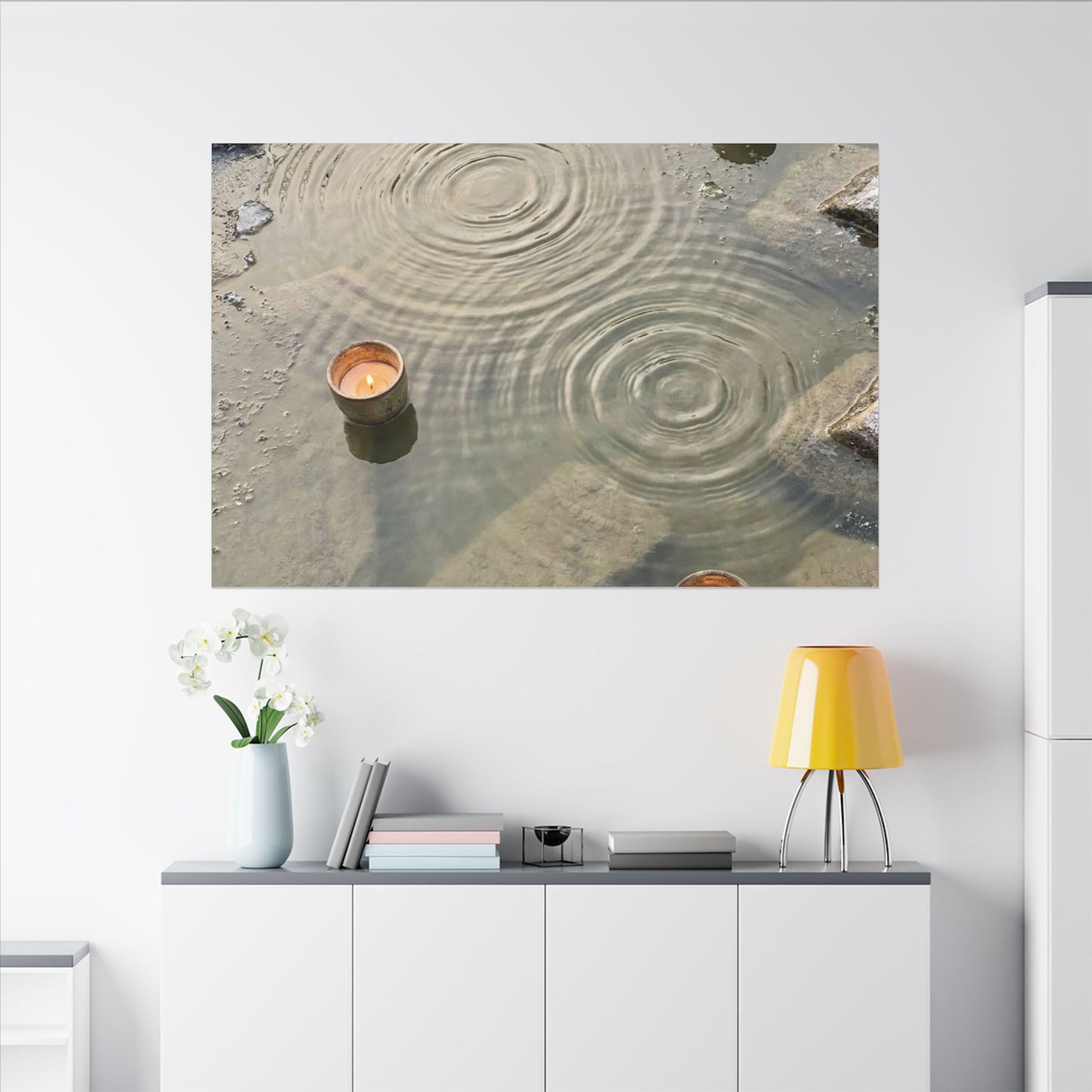 Water Ripple Canvas Art | Winter Japandi Japanese Pattern Art
