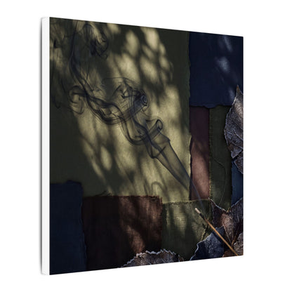 Ma Incense Smoke Canvas Art - Dark Japandi Dark Texture