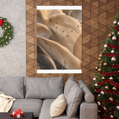 Silk Drape Winter Wall Art Print | Japandi Cozy Design