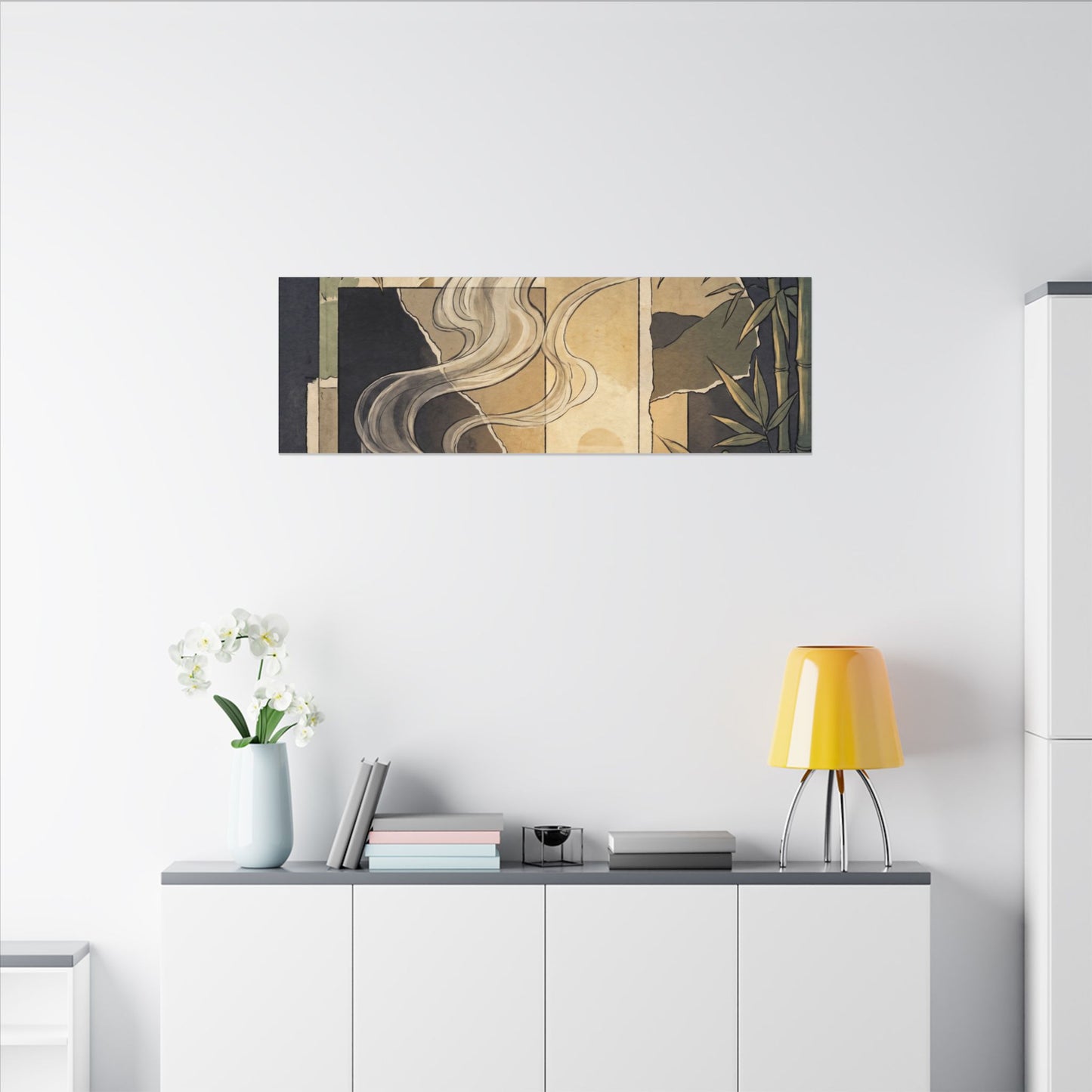 Tranquil Incense Smoke Canvas Art - Ukiyo E Inspired Zen