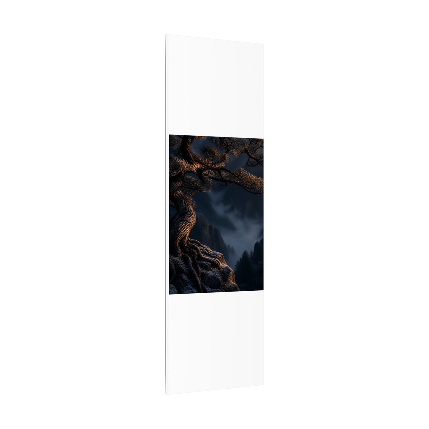Bold Pine Tree Canvas Art - Shadow Zen Dark Japandi