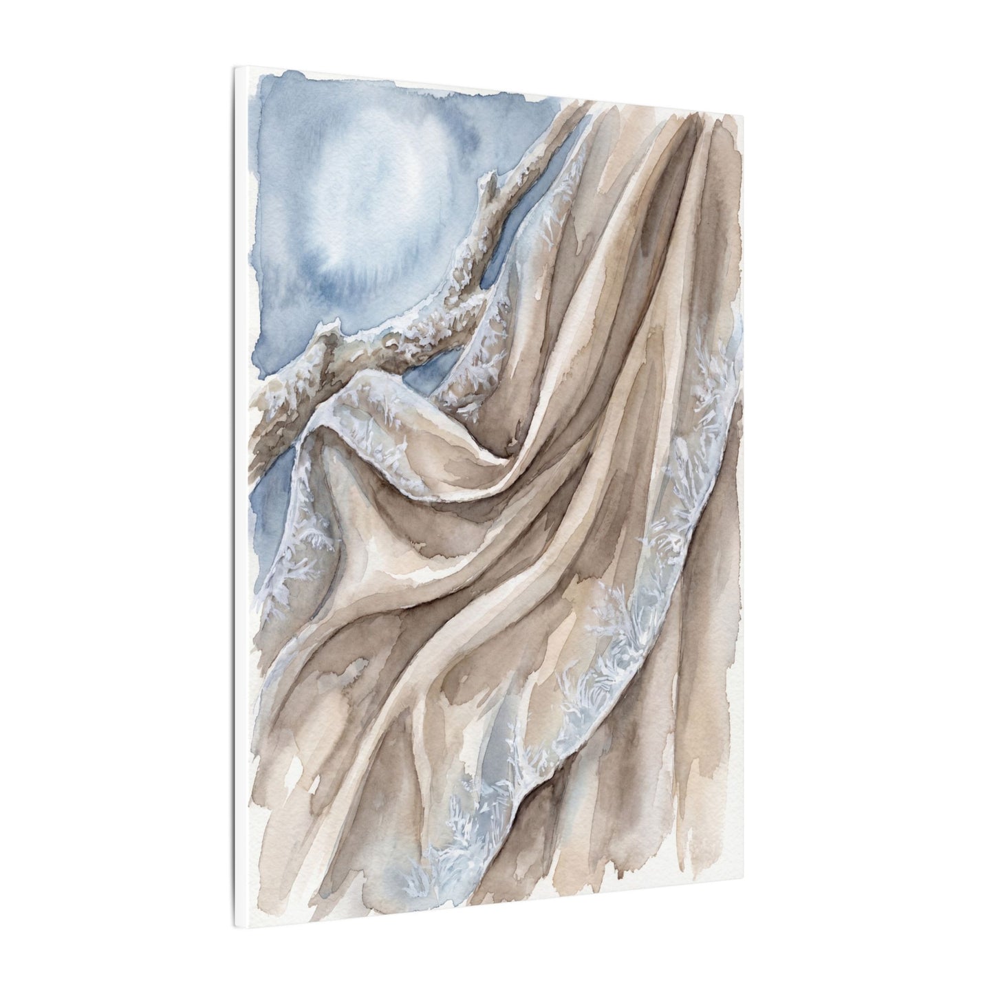 Silk Drape Winter Canvas Art | Japandi Cozy Design