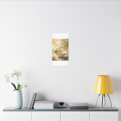 Warm Ceramic Bowl Canvas Art - Watercolor Japandi