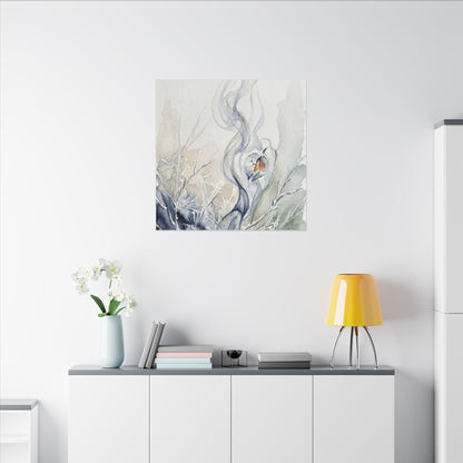 Earthy Incense Smoke Canvas Art - Watercolor Japandi
