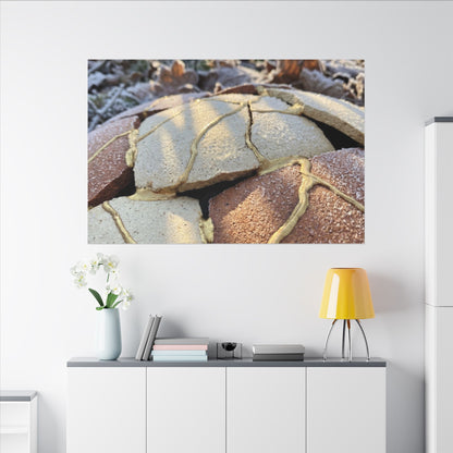 Broken Pottery Crackle Gold Canvas Art | Healing Kintsugi Art