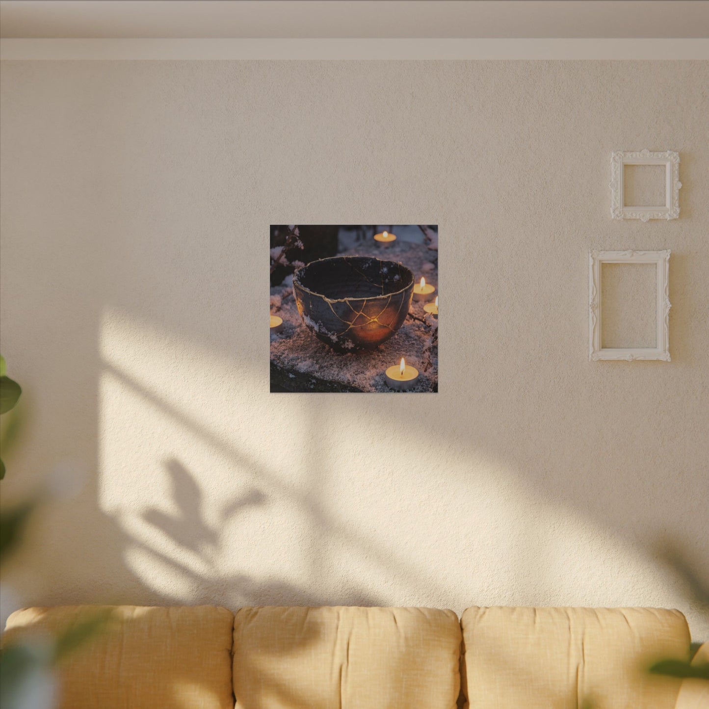 Ceramic Bowl Gold Repair Canvas Art | Beautiful Kintsugi Art