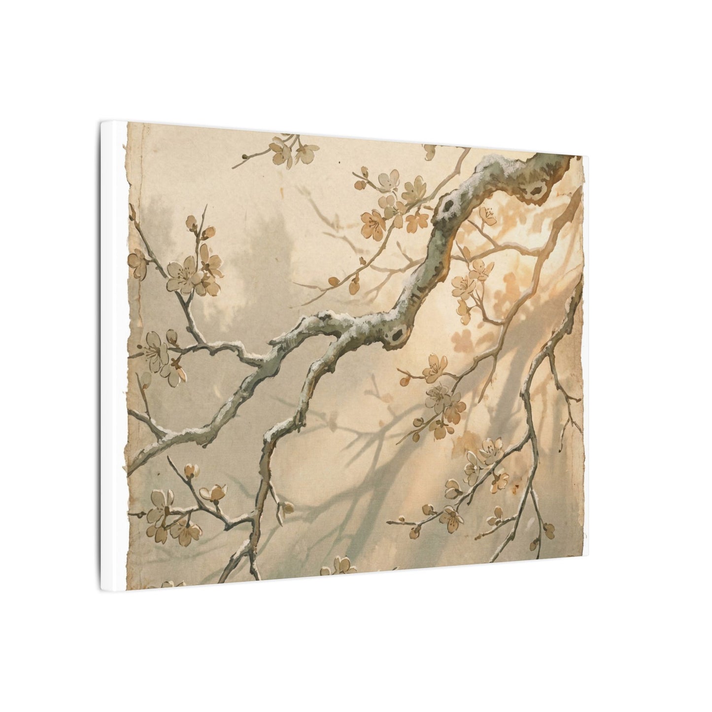 Cherry Blossom Canvas Art | Winter Japandi Japanese Pattern Art