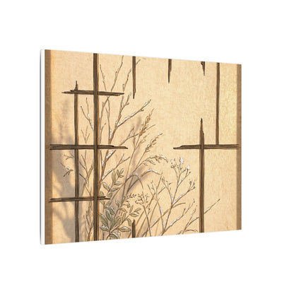 Shoji Screen Canvas Art | Winter Japandi Minimal Line Art
