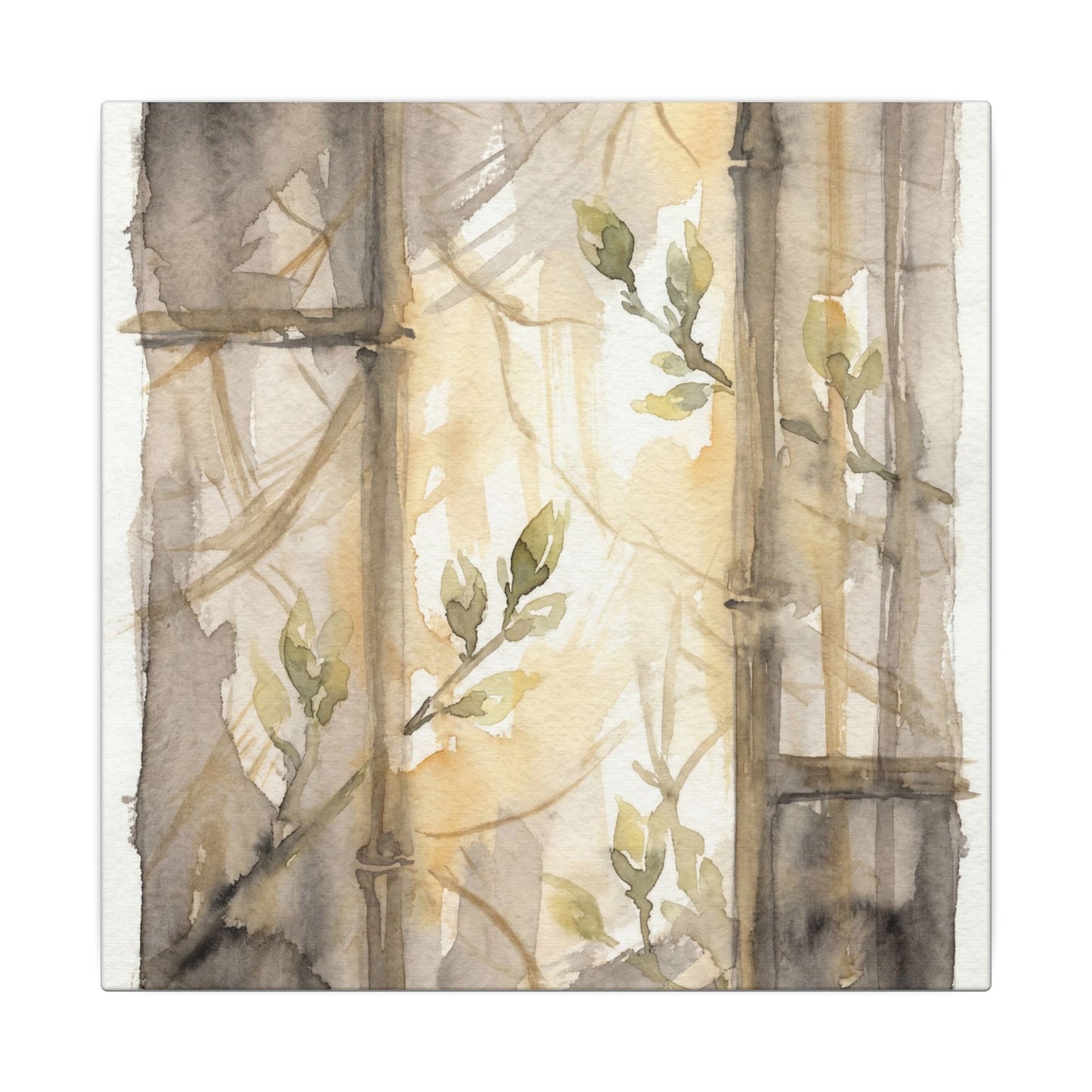 Shoji Screen Spring Canvas Art | Japandi Cozy Design