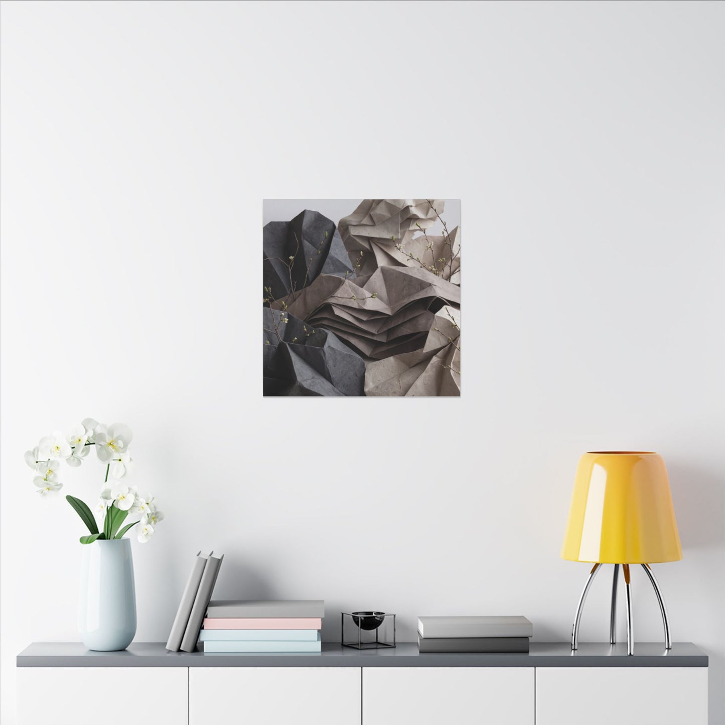 Neutral Paper Fold Canvas Art - Texture Japandi