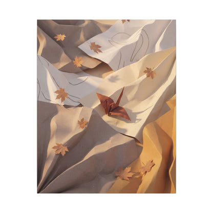 Autumn Paper Fold Minimal Line Canvas Art | Cozy Decor