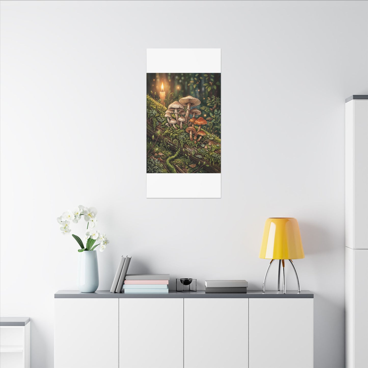 Spring Wild Mushrooms Herbarium Canvas Art | Rustic Decor