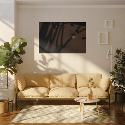 Shadow Play Autumn Canvas Art | Dark Japandi Luxurious Design