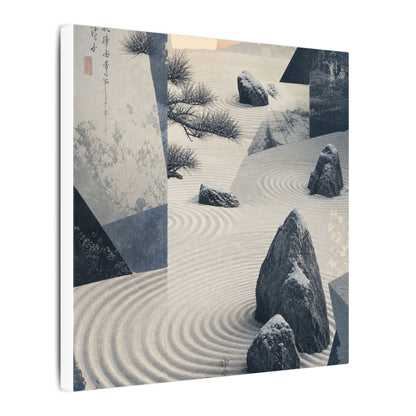 Seijaku Rock Garden Canvas Art - Zen Ukiyo E Inspired