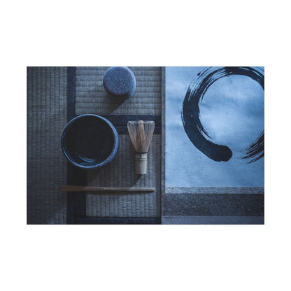 Tea Ceremony Enso Canvas Art | Calm Zen Art