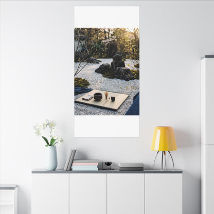 Zen Tea Ceremony in Golden Hour | Karesansui Canvas Art