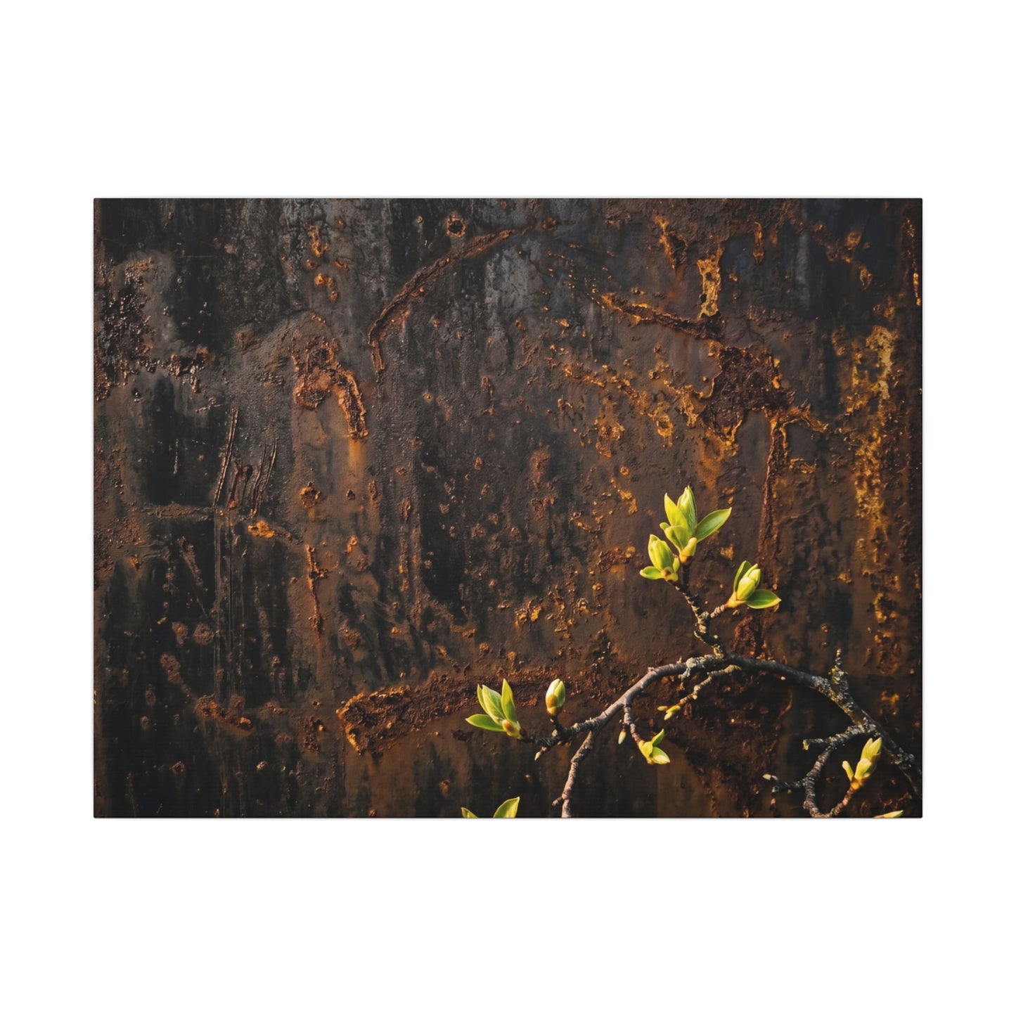 Golden Hour Rust Patina Canvas Art - Dark Japandi Fukinsei