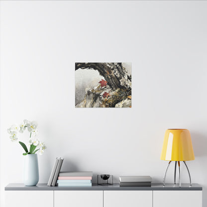 Pine Tree Autumn Canvas Art | Japandi Earthy Design