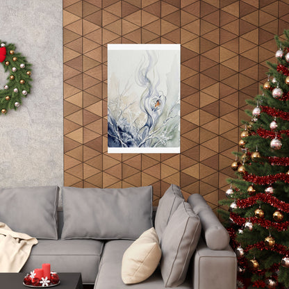 Incense Smoke Watercolor Wall Art Print | Elegant Japandi Art