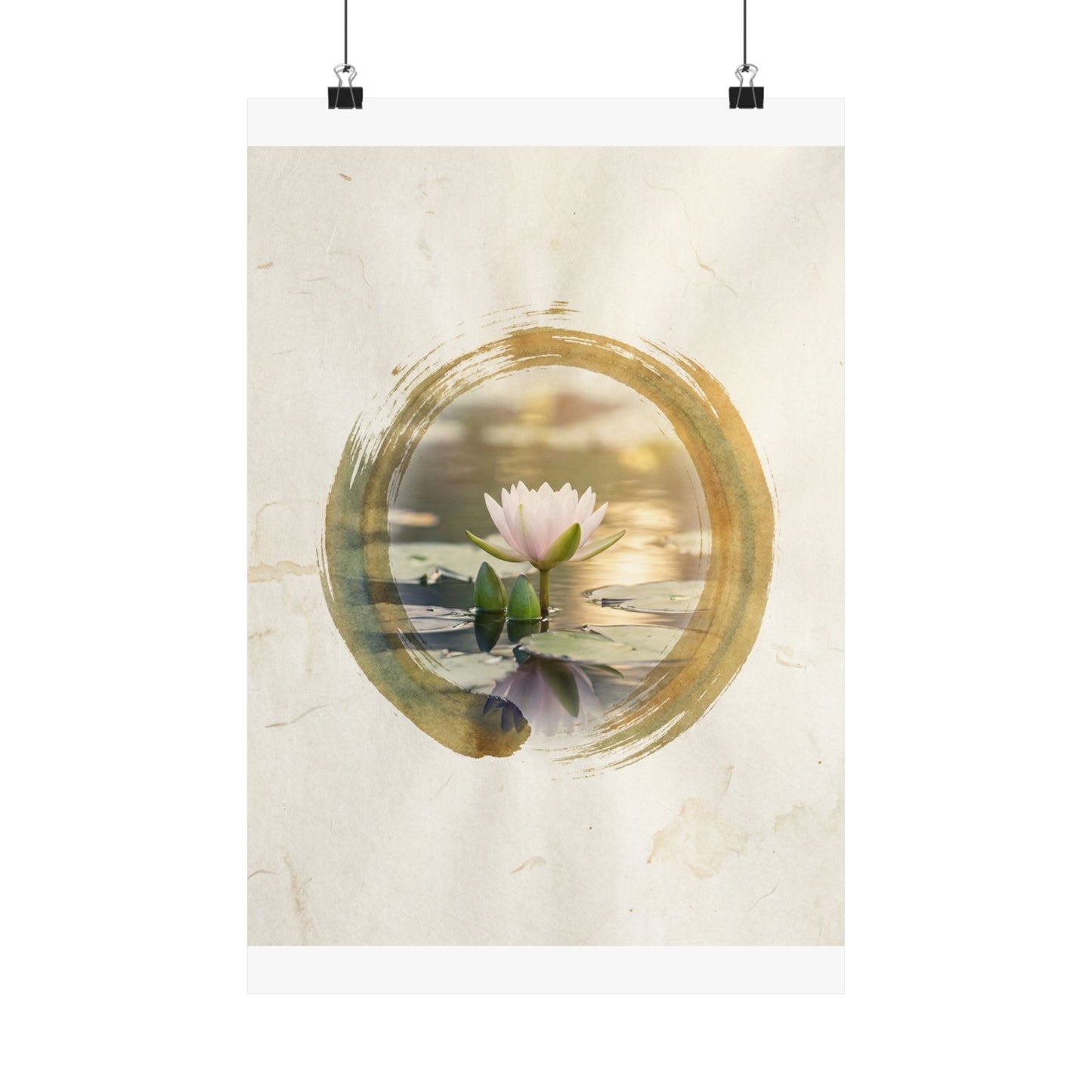 Golden Hour Lotus Flower Wall Art Print - Zen Ma