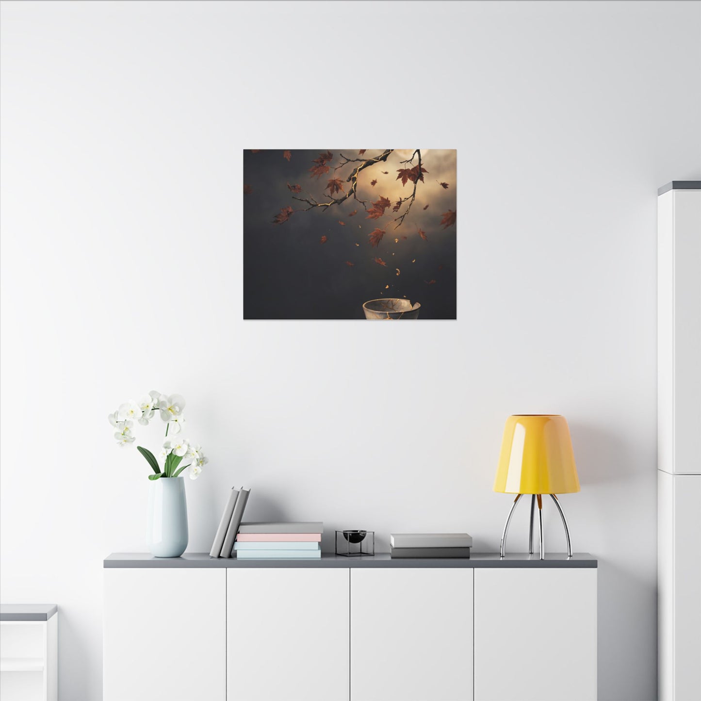 Moonlit Garden Gold Repair Canvas Art | Beautiful Kintsugi Art