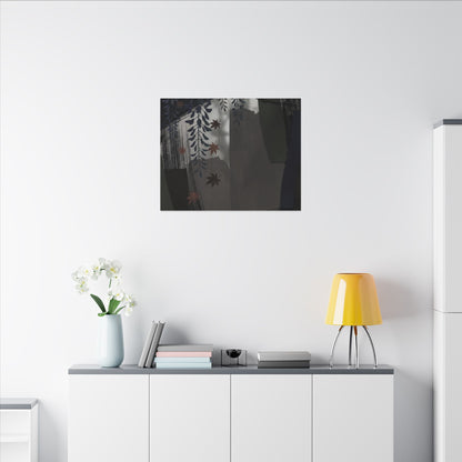 Wisteria Autumn Canvas Art | Dark Japandi Moody Design