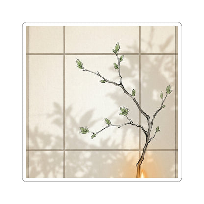 Shoji Screen Minimal Line Sticker | Elegant Japandi Art Art Print
