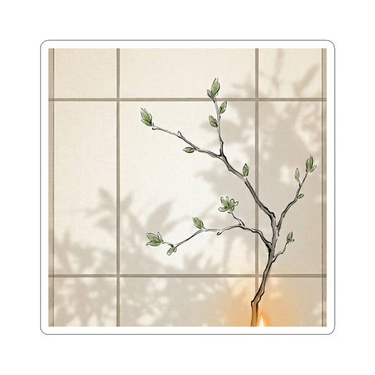 Shoji Screen Minimal Line Sticker | Elegant Japandi Art Art Print