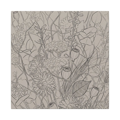 Summer Dried Flowers Minimal Line Canvas Art | Elegant Decor