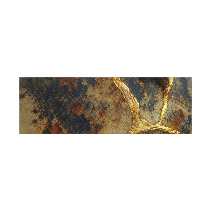 Datsuzoku Rust Patina Canvas Art - Kintsugi Crackle Gold